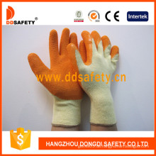 10 Gauge Baumwolle Orange Latex Coating Handschuhe Crinkle Finish (DKL321)